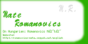 mate romanovics business card